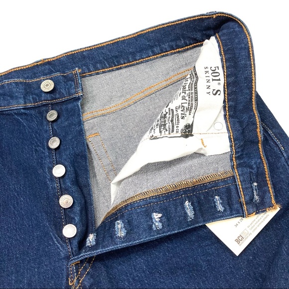 Levi’s Premium 501 Skinny Jeans Dark Wash Stretch nwt - Picture 7 of 10